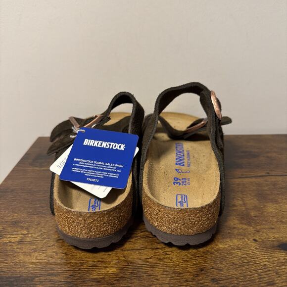 NEW Birkenstock Arizona BS Women’s 8, Mocha Brown (Mocca) Suede Leather Sandals - Picture 4 of 7